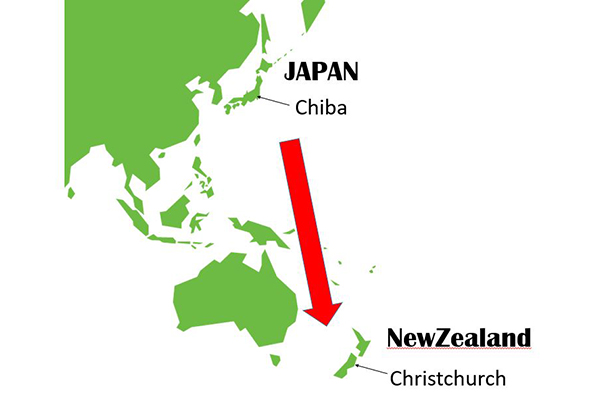 ニュージーランドかチリを経由します